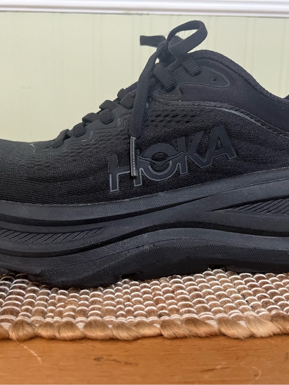 Hoka Bondi Black Mesh Lace-Up Running Shoes - Picture 6 of 11